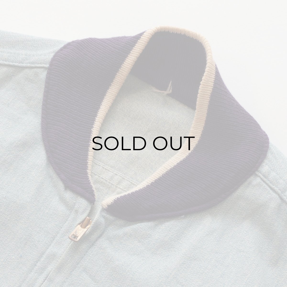 画像7: 〜60's UNKNOWN BRAND COTTON BLUE COVERT ZIP BLOUSON (7)