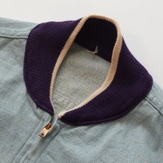 画像7: 〜60's UNKNOWN BRAND COTTON BLUE COVERT ZIP BLOUSON (7)