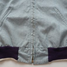 画像9: 〜60's UNKNOWN BRAND COTTON BLUE COVERT ZIP BLOUSON (9)