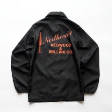 画像1: 80's Holloway BLACK NYLON W-PRINT SNAP COACH JACKET "Giants" "MADE IN USA" (1)