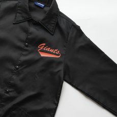 画像3: 80's Holloway BLACK NYLON W-PRINT SNAP COACH JACKET "Giants" "MADE IN USA" (3)