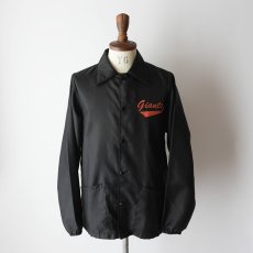 画像8: 80's Holloway BLACK NYLON W-PRINT SNAP COACH JACKET "Giants" "MADE IN USA" (8)