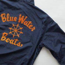 画像5: 〜60's UNKNOWN BRAND NYLON BACK FLOCK PRINT ZIP HARRINGTON JACKET "Blue Water Boats" (5)