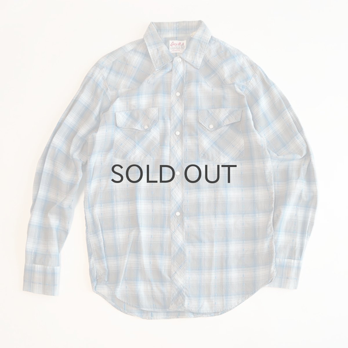 画像1: 60's Lazy-H COTTON CHECK WESTERN SHIRT (1)