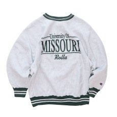 画像1: 90's Champion 2-TONE REVERSE WEAVE PRINT CREW NECK SWEAT "University of MISSOURI" (1)