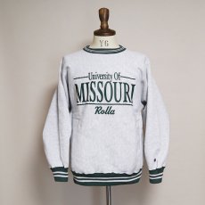 画像7: 90's Champion 2-TONE REVERSE WEAVE PRINT CREW NECK SWEAT "University of MISSOURI" (7)