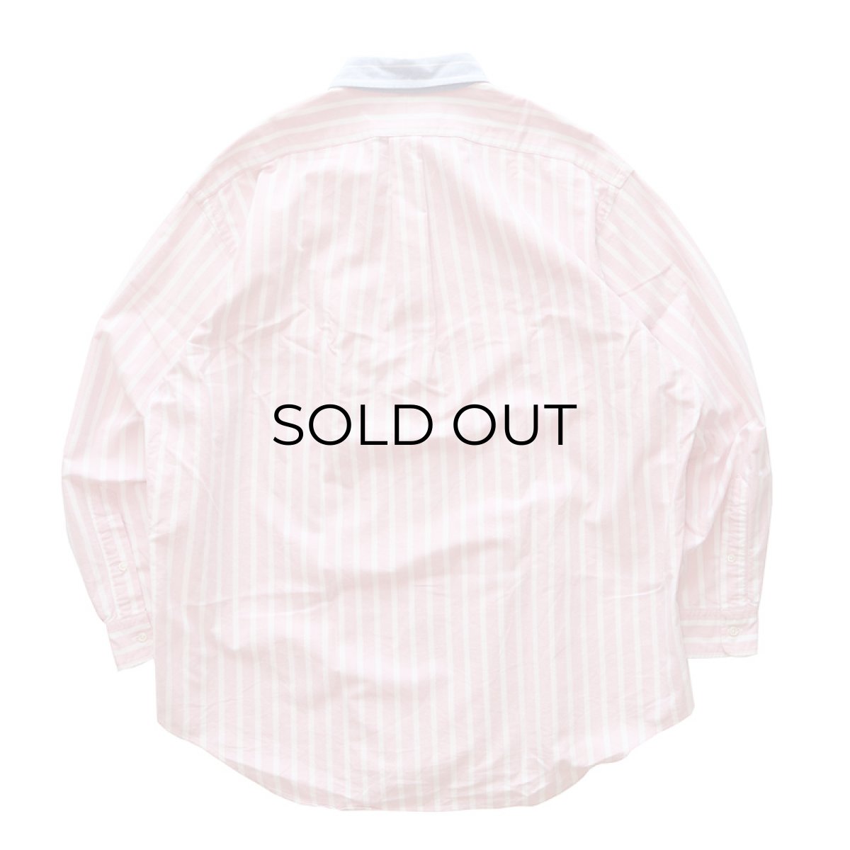 画像2: 90's Ralph Lauren "The Big Shirt" COTTON OXFORD STRIPE 2-TONE B/D SHIRT (2)