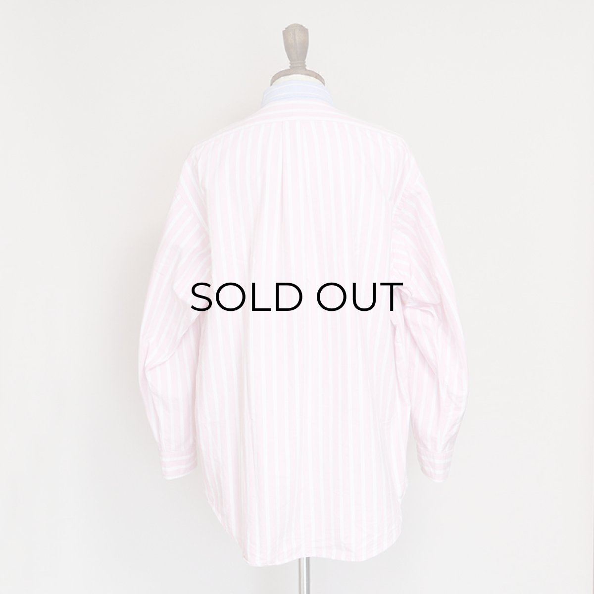 画像10: 90's Ralph Lauren "The Big Shirt" COTTON OXFORD STRIPE 2-TONE B/D SHIRT (10)