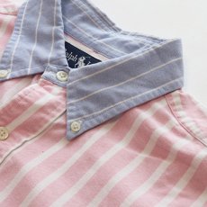 画像3: 90's Ralph Lauren "The Big Shirt" COTTON OXFORD STRIPE 2-TONE B/D SHIRT (3)