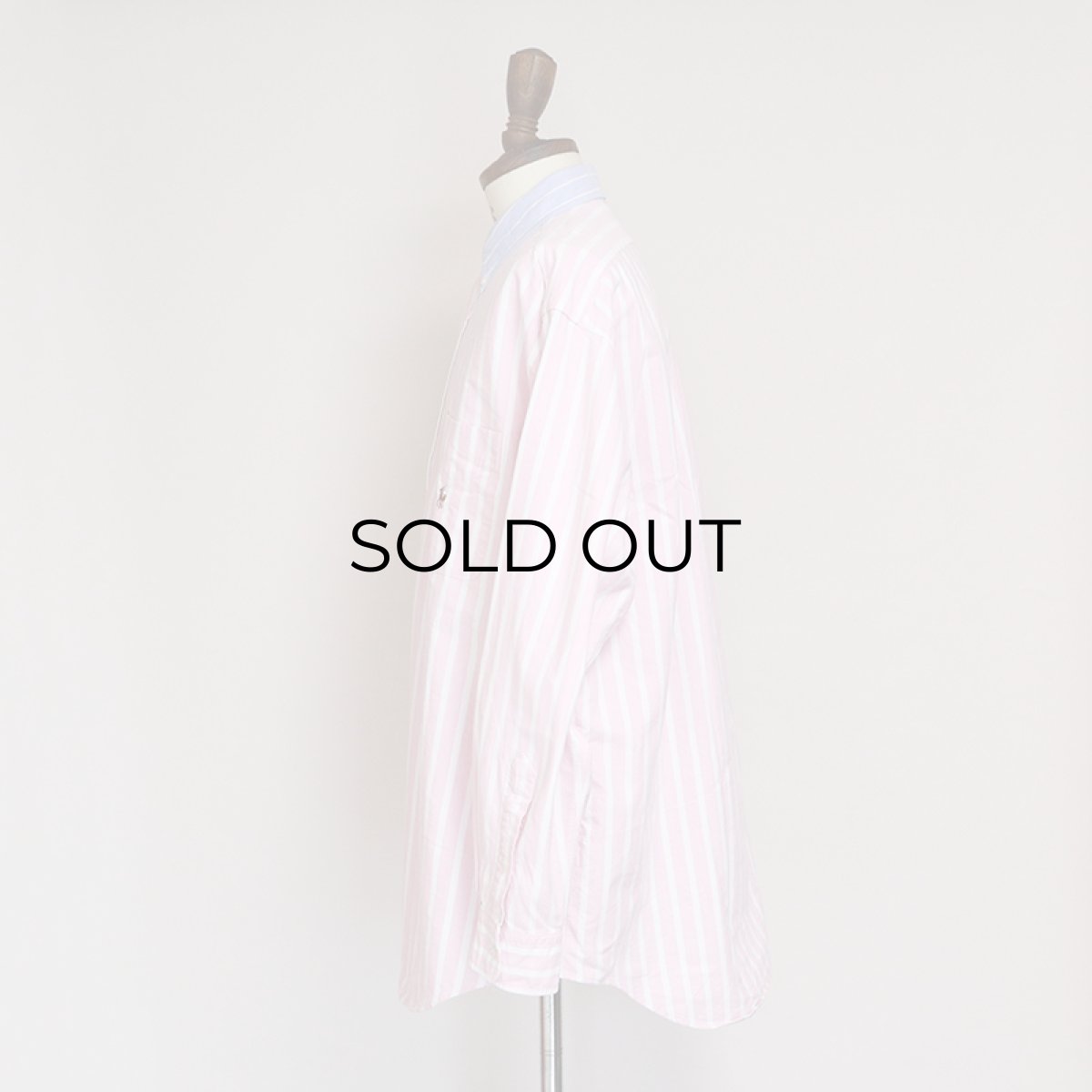 画像9: 90's Ralph Lauren "The Big Shirt" COTTON OXFORD STRIPE 2-TONE B/D SHIRT (9)