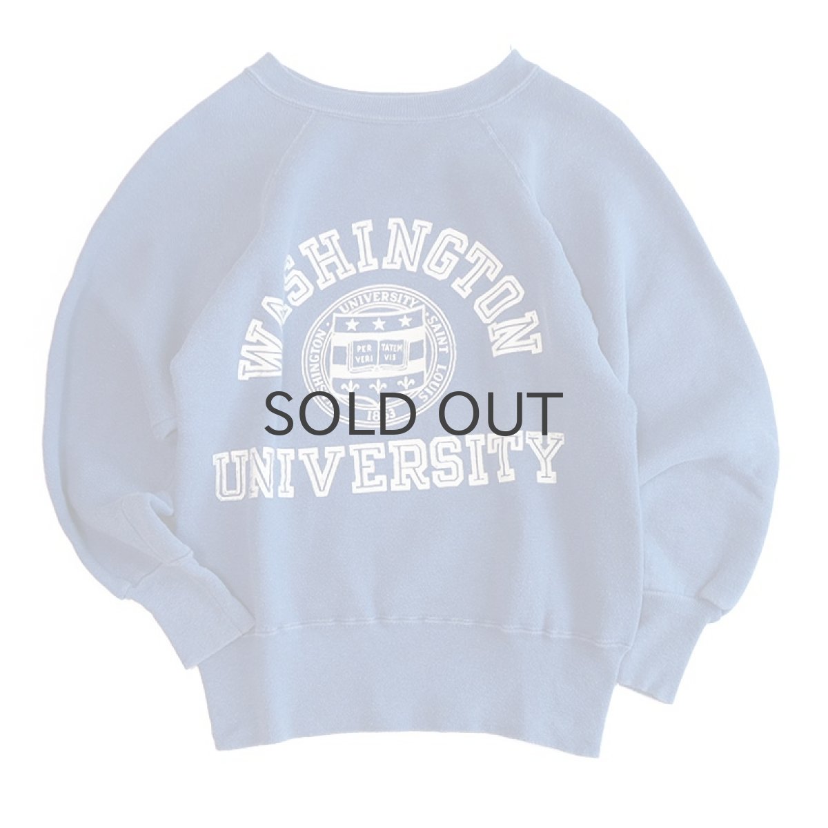 画像1: 50'S Champion COTTON FLOCK PRINT CREW NECK SWEAT "WASHINGTON UNIVERSITY" (1)