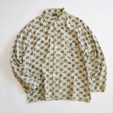 画像1: OLD UNKNOWN BRAND COTTON PRINT ALL OVER PATTERN FLANNEL PAJAMA SHIRT (1)