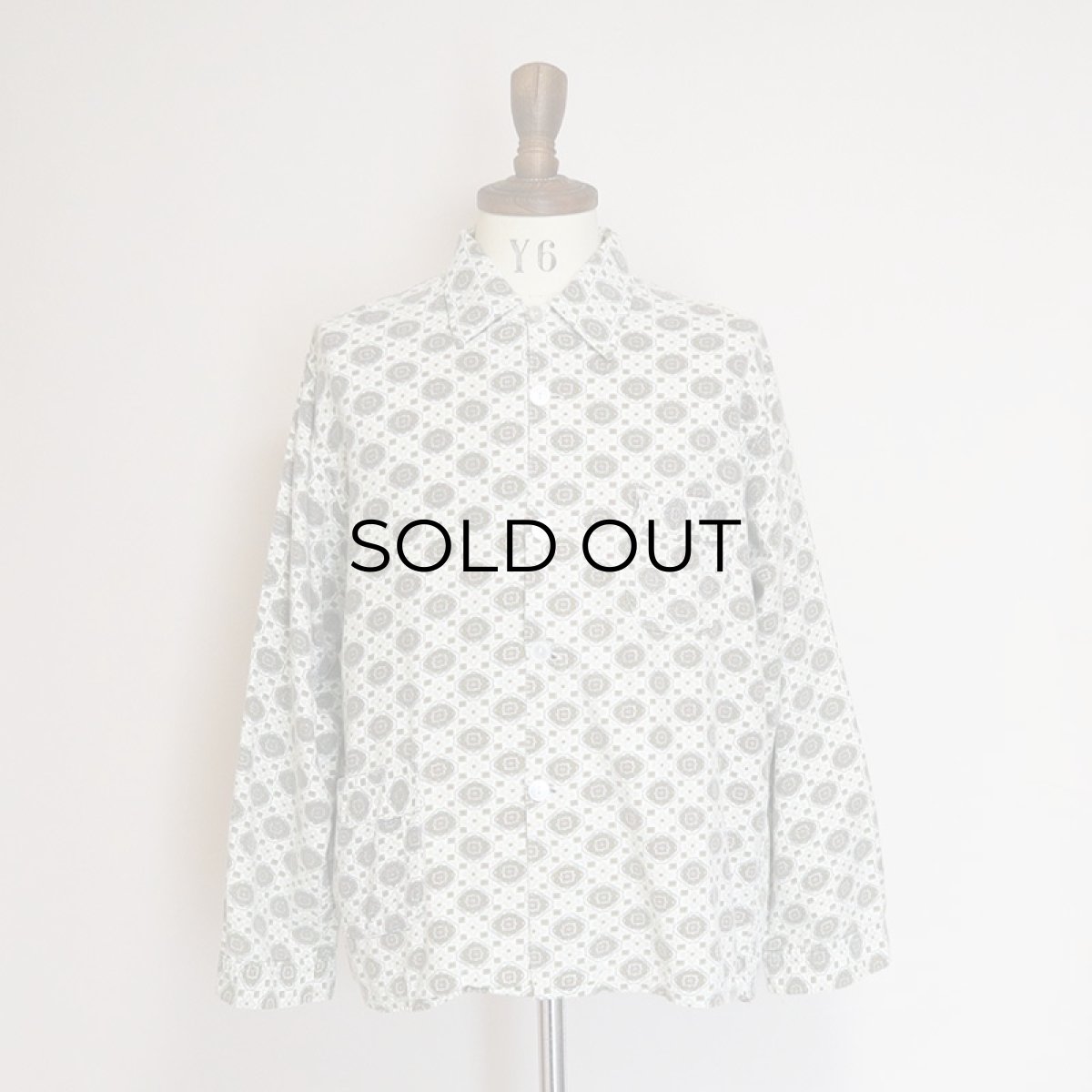 画像8: OLD UNKNOWN BRAND COTTON PRINT ALL OVER PATTERN FLANNEL PAJAMA SHIRT (8)