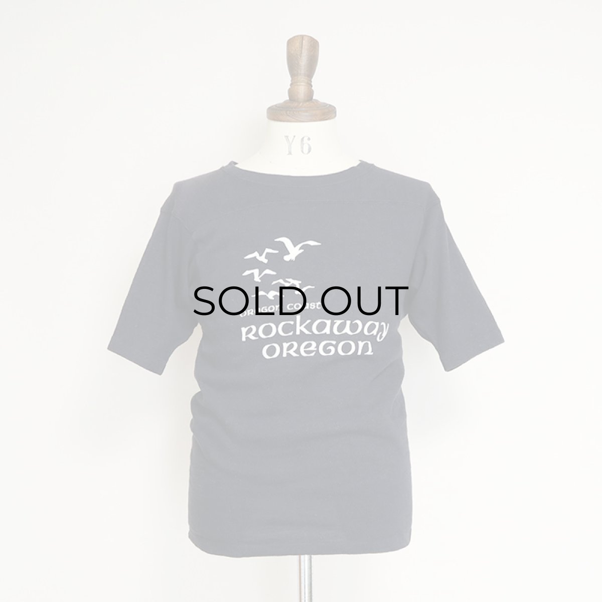 画像7: 70's Healthknit BLACK COTTON PRINT S/S FOOTBALL TEE "Rockaway OREGON" (7)