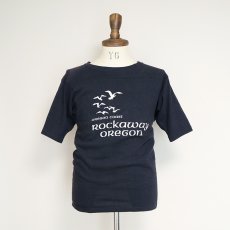 画像7: 70's Healthknit BLACK COTTON PRINT S/S FOOTBALL TEE "Rockaway OREGON" (7)