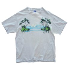 画像2: 70's Ocean Pacific COTTON W-PRINT S/S TEE "PALM TREE" (2)