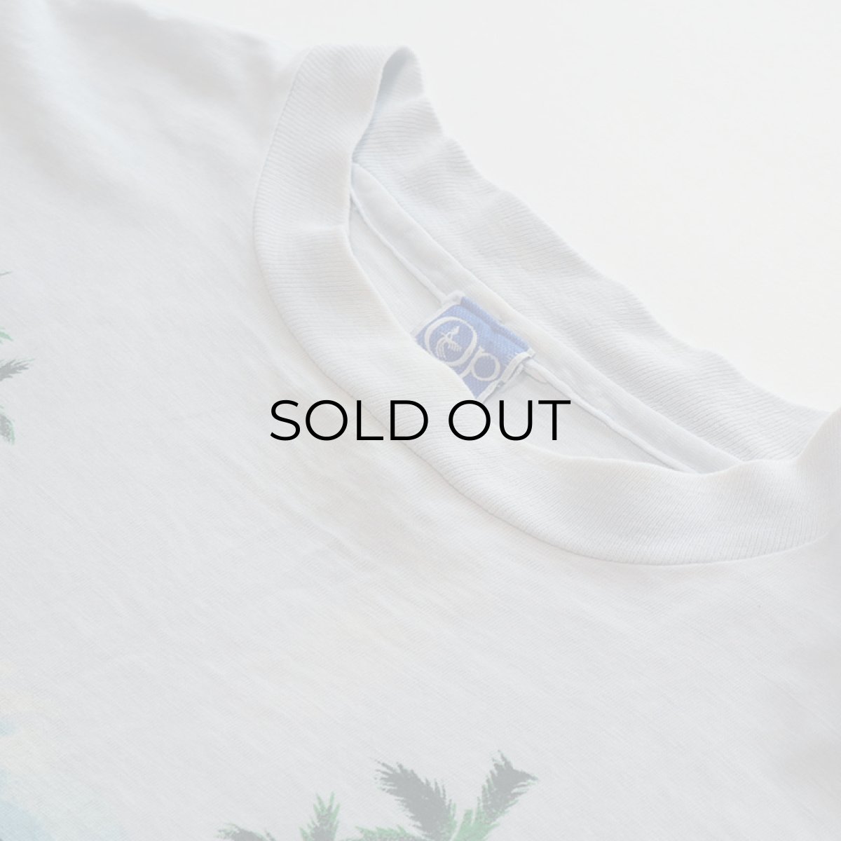 画像4: 70's Ocean Pacific COTTON W-PRINT S/S TEE "PALM TREE" (4)