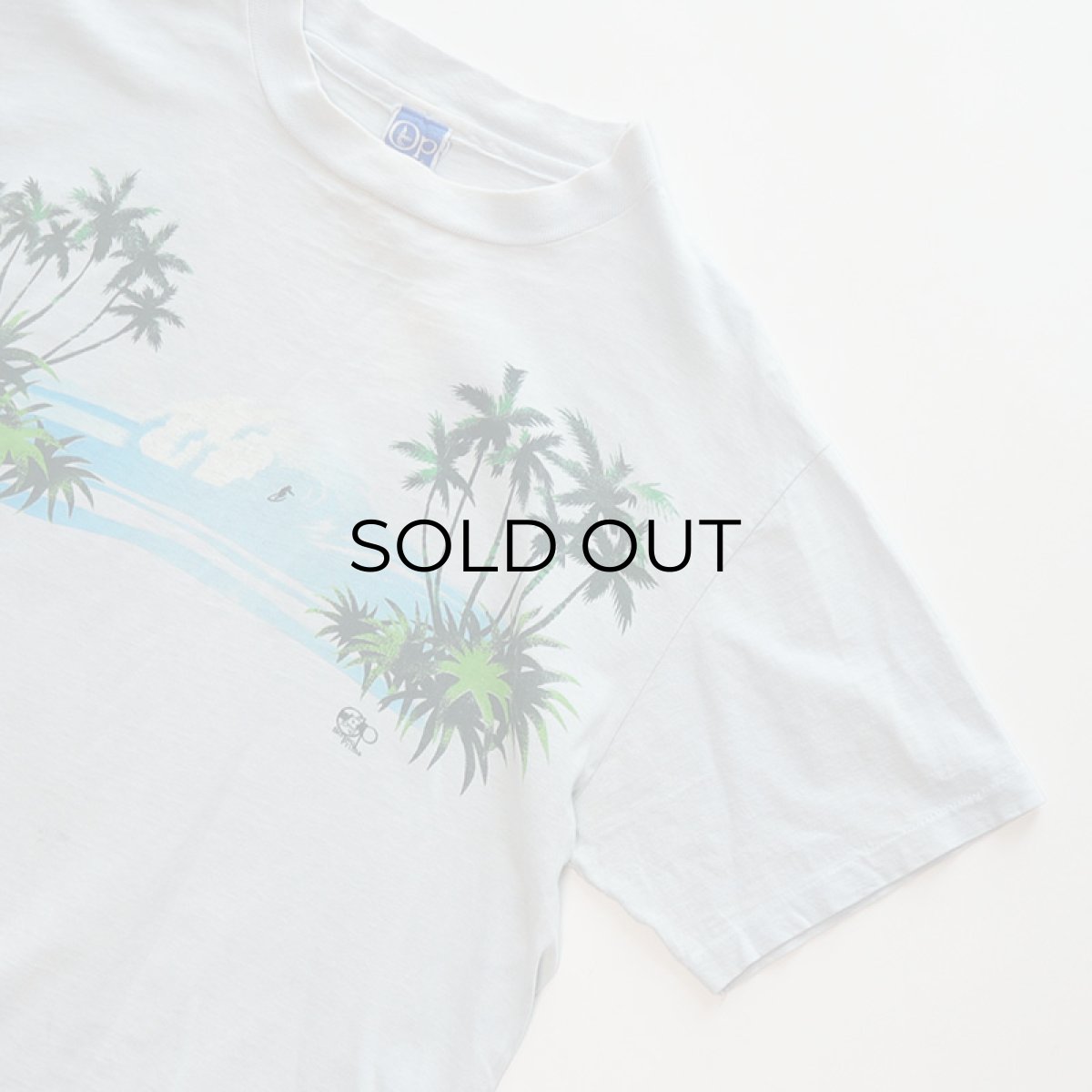 画像3: 70's Ocean Pacific COTTON W-PRINT S/S TEE "PALM TREE" (3)