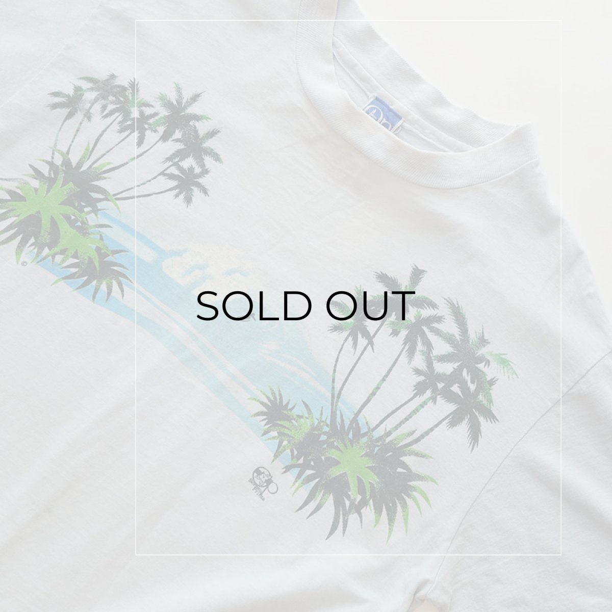 画像8: 70's Ocean Pacific COTTON W-PRINT S/S TEE "PALM TREE" (8)