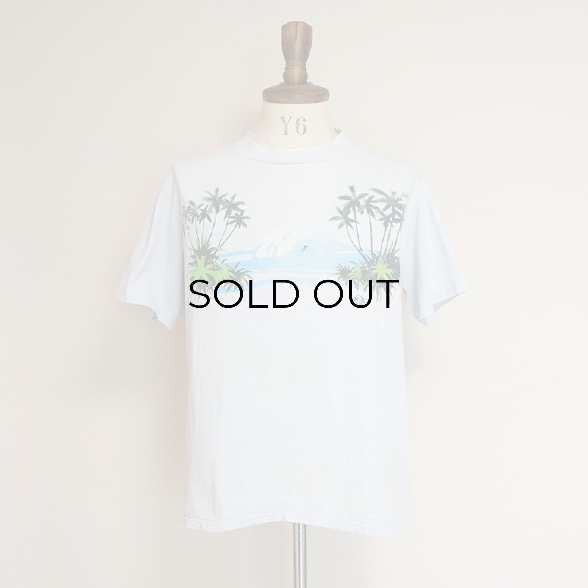 画像15: 70's Ocean Pacific COTTON W-PRINT S/S TEE "PALM TREE" (15)