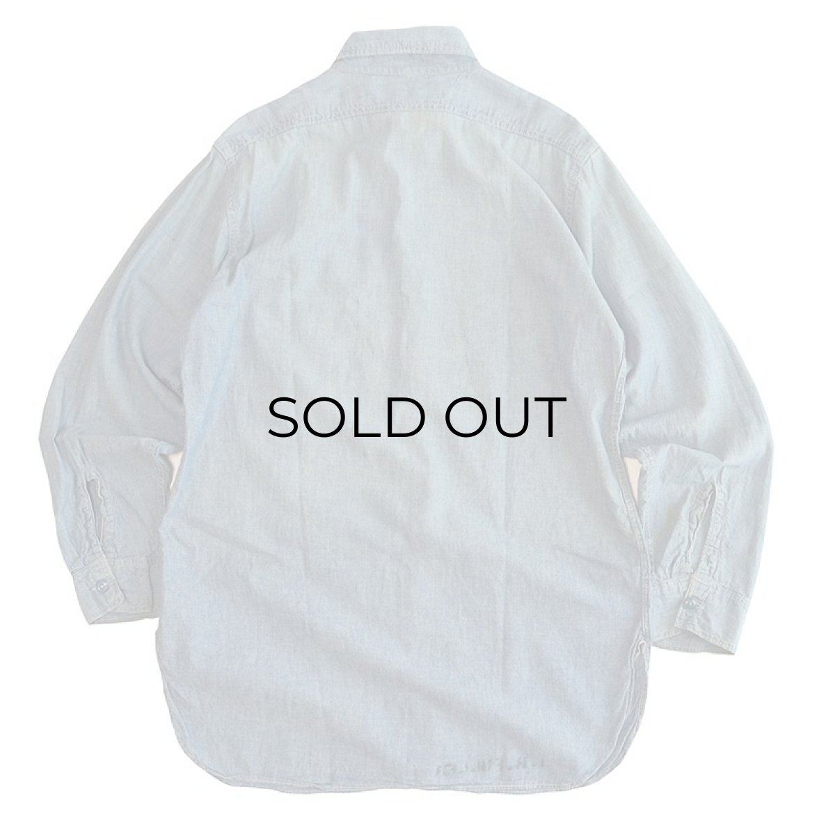 画像2: 40's-50's US NAVY COTTON CHAMBRAY WORK SHIRT (2)