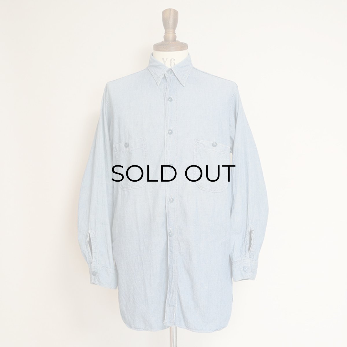 画像12: 40's-50's US NAVY COTTON CHAMBRAY WORK SHIRT (12)