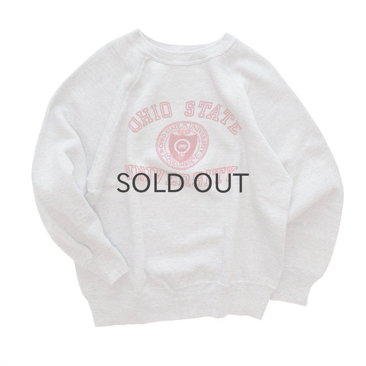 画像1: 60's Velva Sheen FLOCK PRINT CREW NECK SWEAT "OHIO STATE UNIVERSITY" (1)