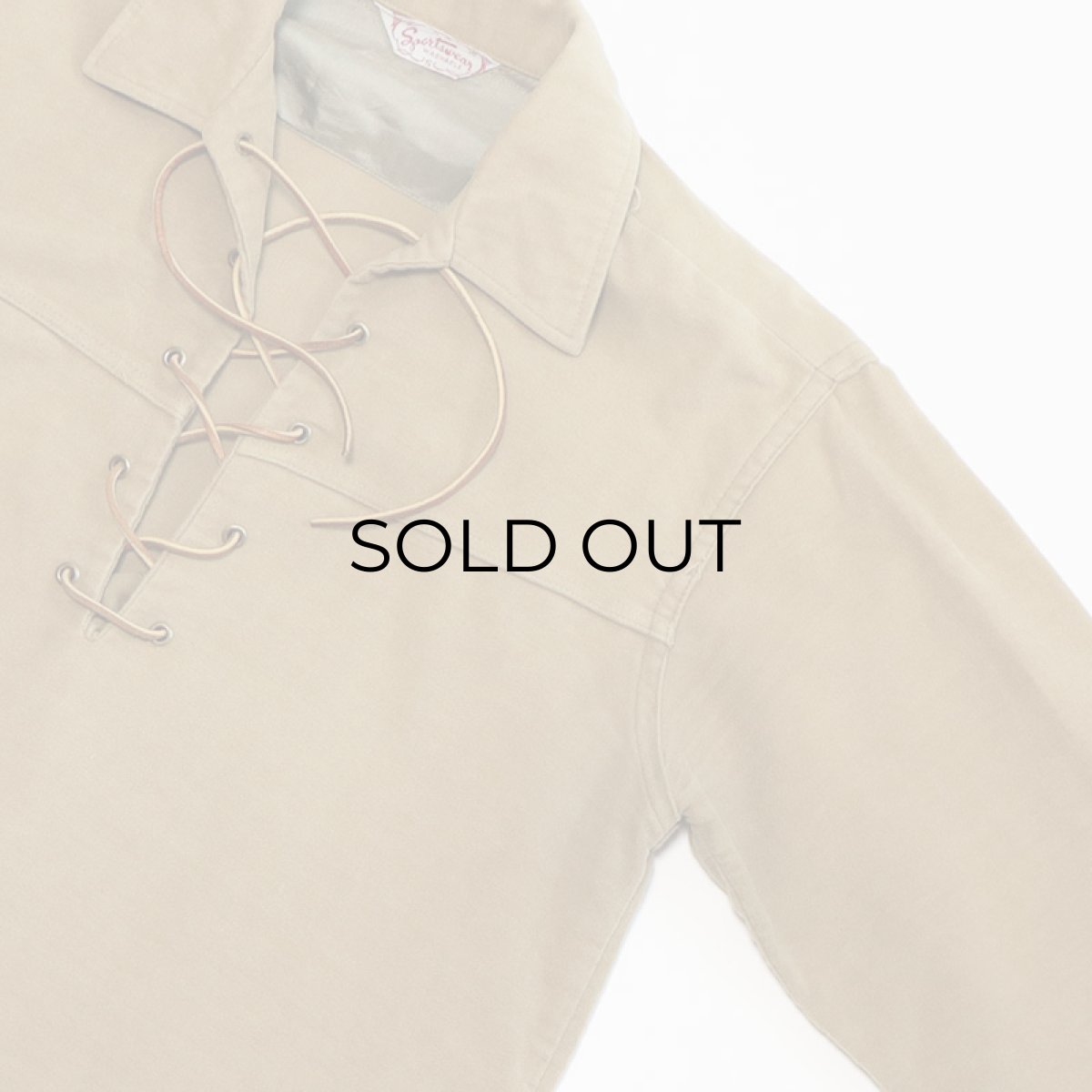画像3: 50's Sportswear COTTON MOLESKIN LACE-UP PULLOVER BOX SHIRT (3)