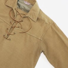 画像3: 50's Sportswear COTTON MOLESKIN LACE-UP PULLOVER BOX SHIRT (3)