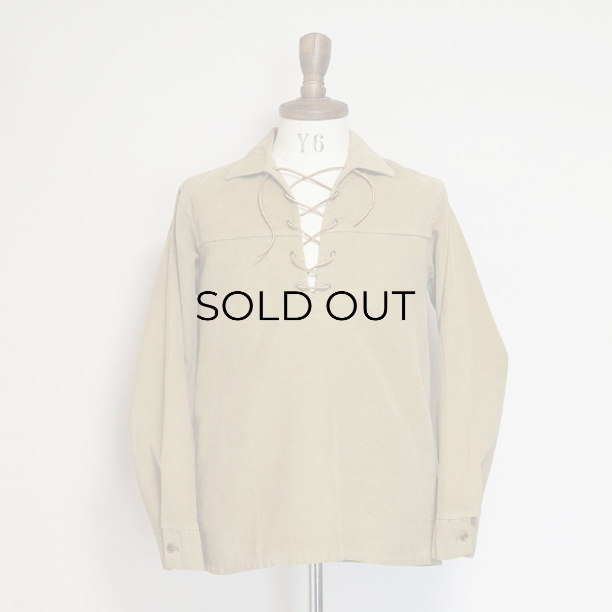 画像9: 50's Sportswear COTTON MOLESKIN LACE-UP PULLOVER BOX SHIRT (9)