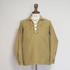 画像9: 50's Sportswear COTTON MOLESKIN LACE-UP PULLOVER BOX SHIRT (9)