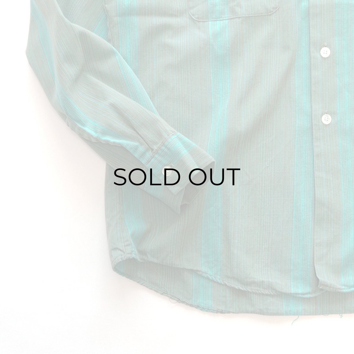 画像3: 〜70's SIR WILLIAM COTTON STRIPE OPEN COLLAR SHIRT (3)