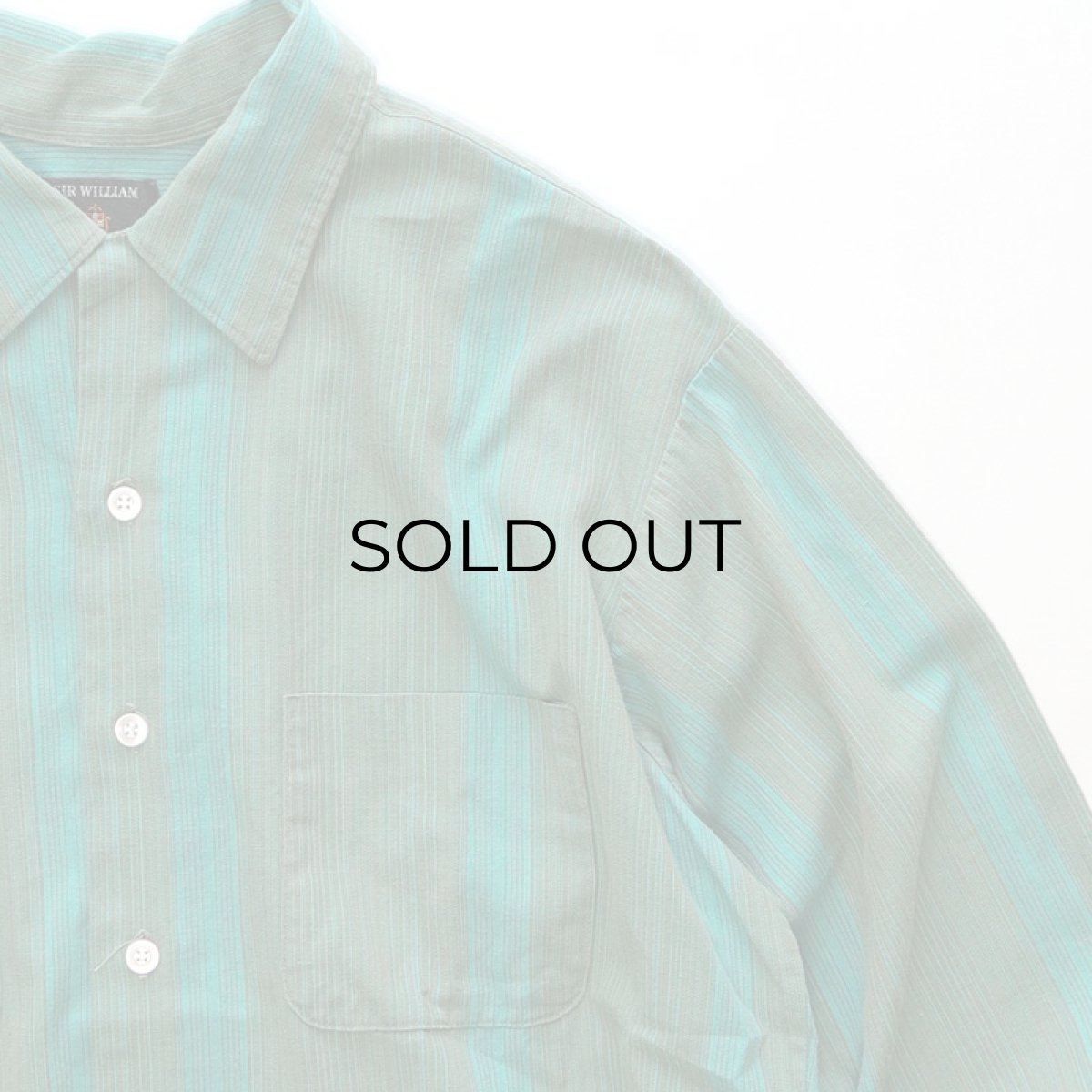画像4: 〜70's SIR WILLIAM COTTON STRIPE OPEN COLLAR SHIRT (4)
