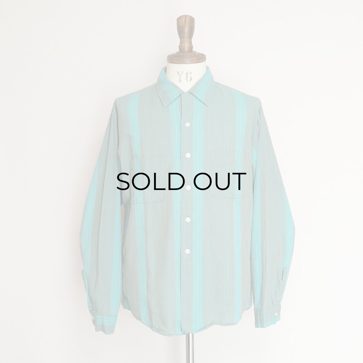 画像8: 〜70's SIR WILLIAM COTTON STRIPE OPEN COLLAR SHIRT (8)