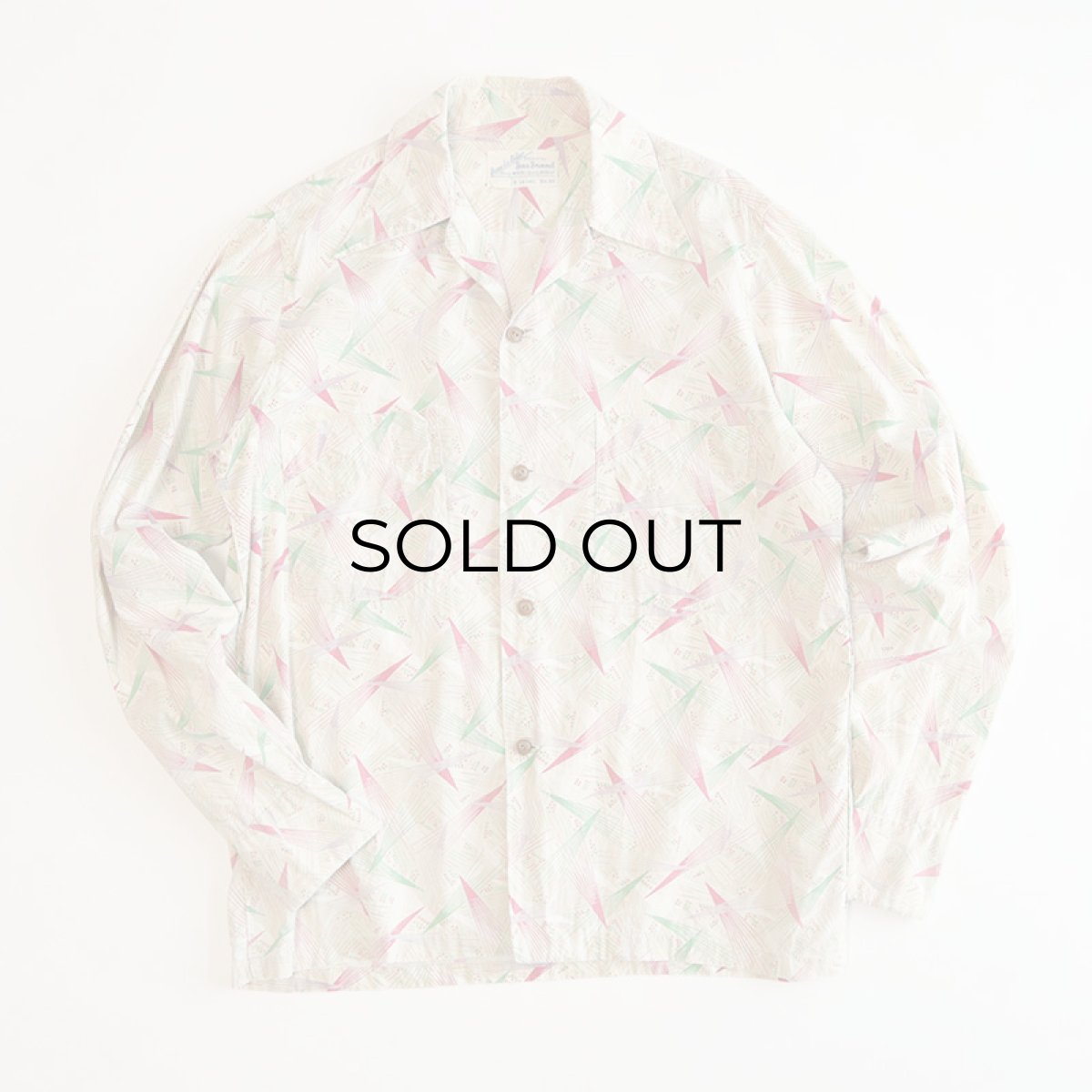 画像1: 〜50's Beau Brummel COTTON ALL OVER PATTERN BOX SHIRT (1)