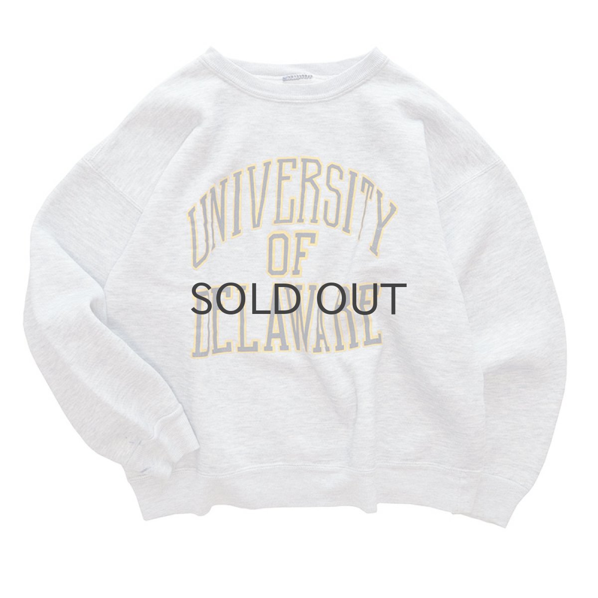 画像1: 80's UNKNOWN BRAND PRINT CREW NECK SWEAT "UNIVERSITY OF DELAWARE" (1)