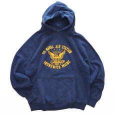 画像1: 80's ARTEX PRINT SWEAT PULLOVER PARKA "US NAVAL AIR STATION" (1)