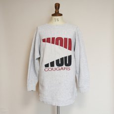 画像12: 80's BASSETT WALKER REVERSE WEAVE style PRINT CREW NECK SWEAT "WSU" (12)