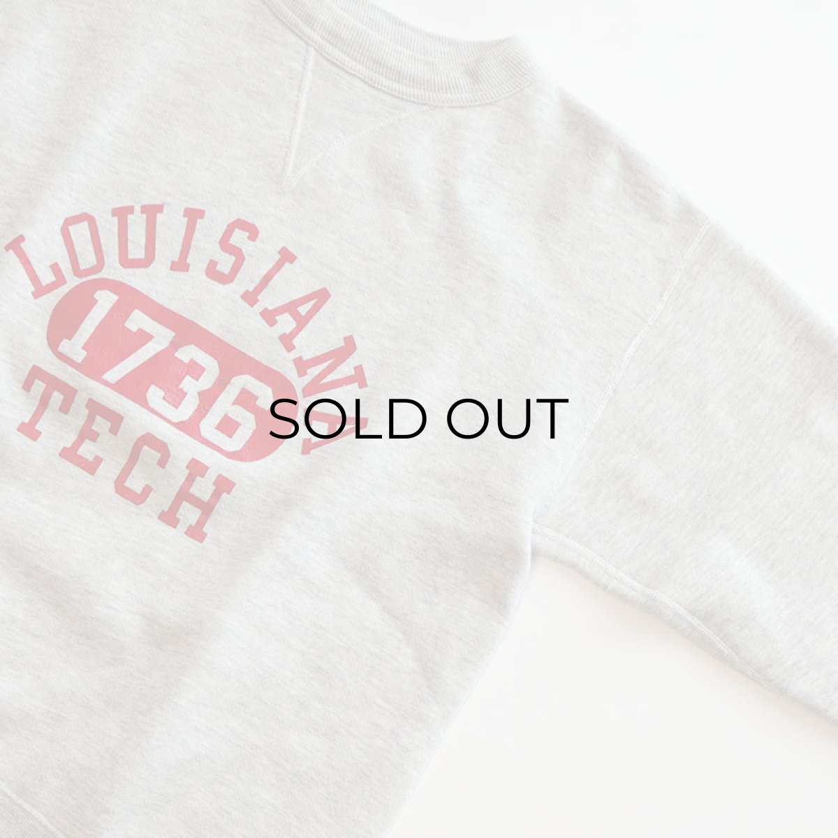 画像3: 60's RUSSELL COTTON PRINT FRONT V CREW NECK SWEAT "LOUISIANA TECK" (3)