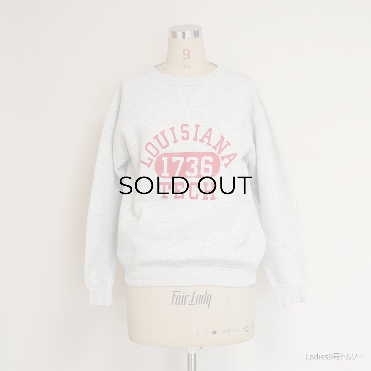 画像9: 60's RUSSELL COTTON PRINT FRONT V CREW NECK SWEAT "LOUISIANA TECK" (9)