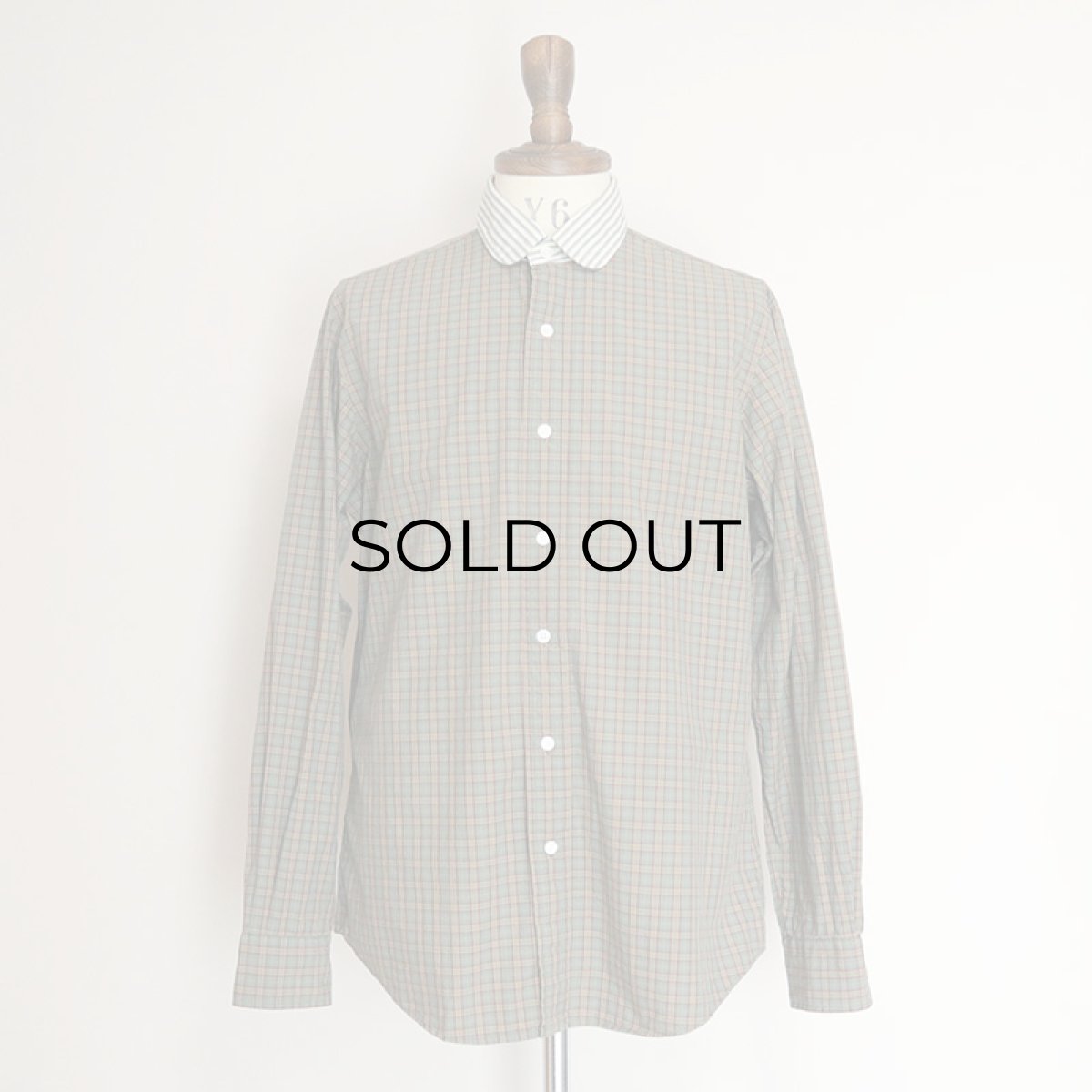 画像8: Polo by Ralph Lauren COTTON CHECK STRIPE ROUND COLLAR CLERIC SHIRT (8)