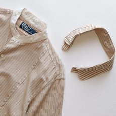 画像5: Polo by Ralph Lauren COTTON STRIPE DETACHABLE COLLAR TUXEDO SHIRT (5)