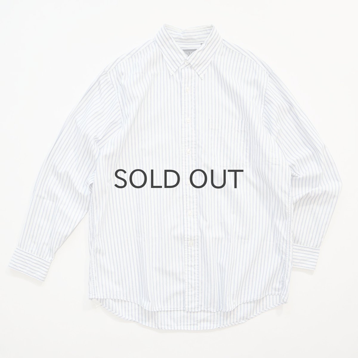 画像1: 〜90's LANDS' END COTTON STRIPE B/D SHIRT "MADE IN USA" (1)