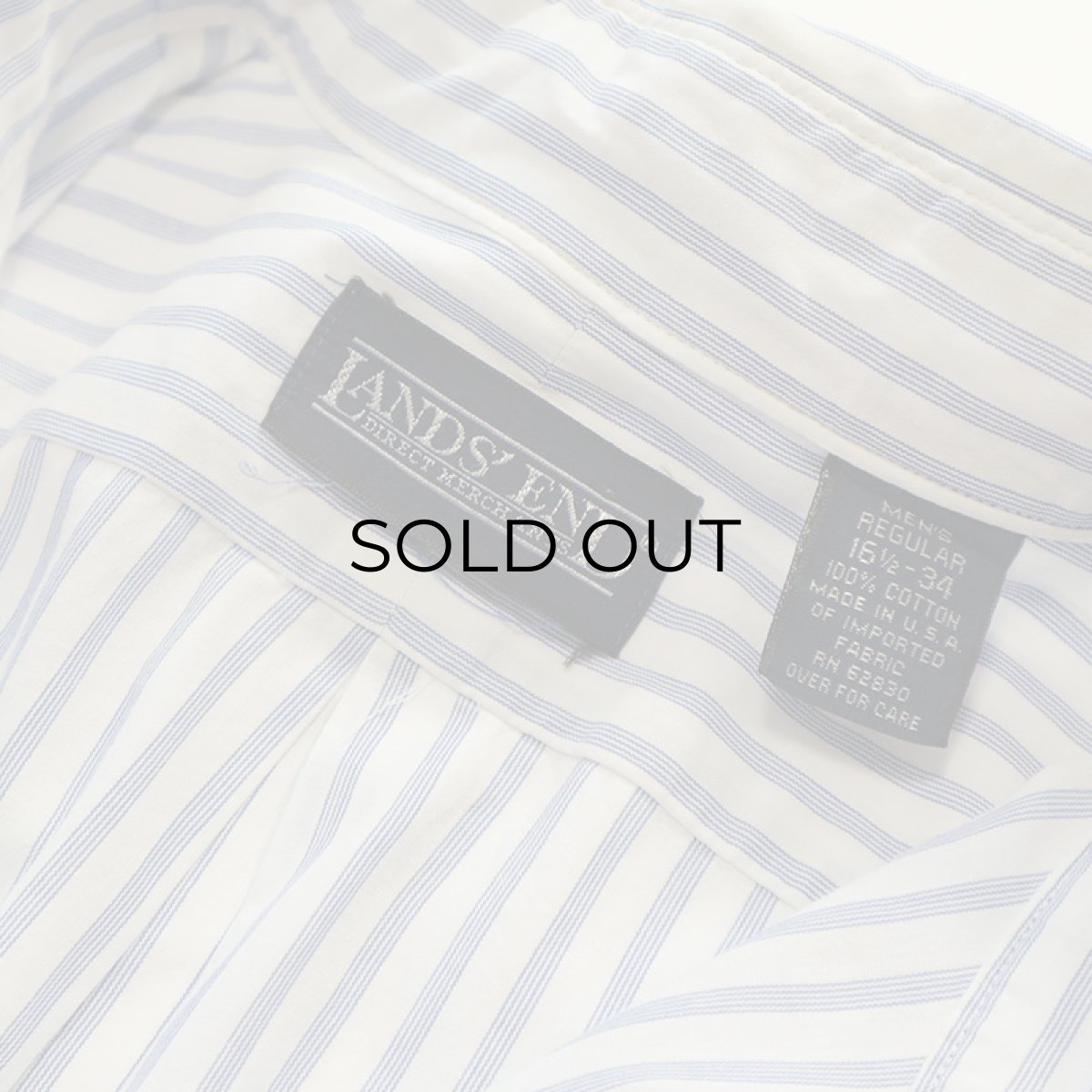 画像5: 〜90's LANDS' END COTTON STRIPE B/D SHIRT "MADE IN USA" (5)