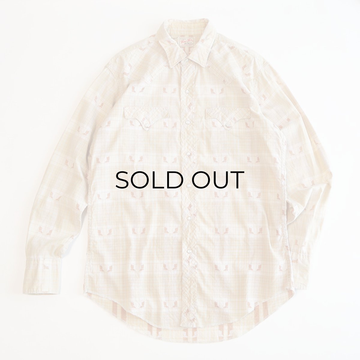 画像2: 60's Tem-Tex COTTON CHECK BOOTS PATTERN WESTERN SHIRT (2)