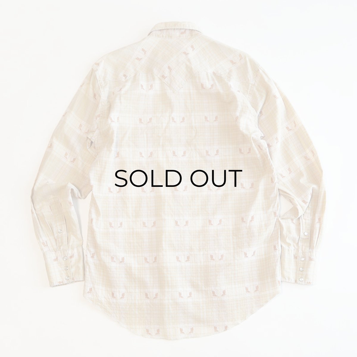 画像3: 60's Tem-Tex COTTON CHECK BOOTS PATTERN WESTERN SHIRT (3)