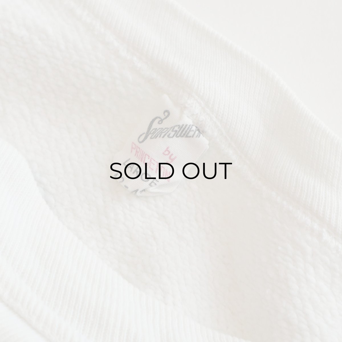 画像7: 〜60's SPORTSWEAR by PRINCETON COTTON FLOCK PRINT FRONT V CREW NECK SWEAT "ELIZABETHTOWN COLLEGE" (7)