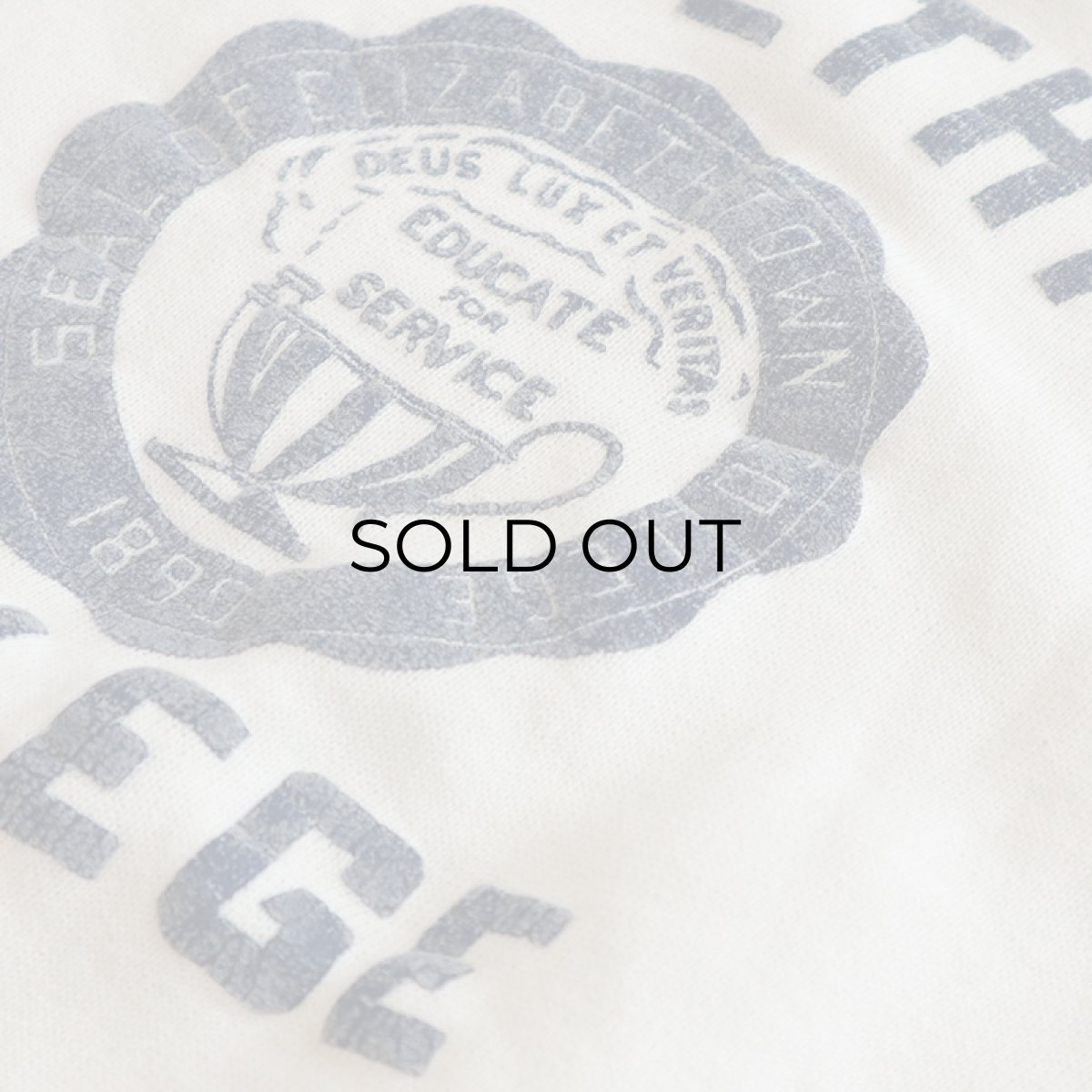 画像5: 〜60's SPORTSWEAR by PRINCETON COTTON FLOCK PRINT FRONT V CREW NECK SWEAT "ELIZABETHTOWN COLLEGE" (5)