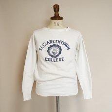 画像12: 〜60's SPORTSWEAR by PRINCETON COTTON FLOCK PRINT FRONT V CREW NECK SWEAT "ELIZABETHTOWN COLLEGE" (12)