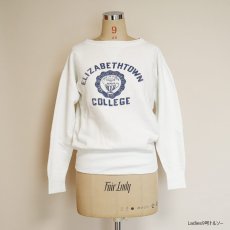 画像13: 〜60's SPORTSWEAR by PRINCETON COTTON FLOCK PRINT FRONT V CREW NECK SWEAT "ELIZABETHTOWN COLLEGE" (13)